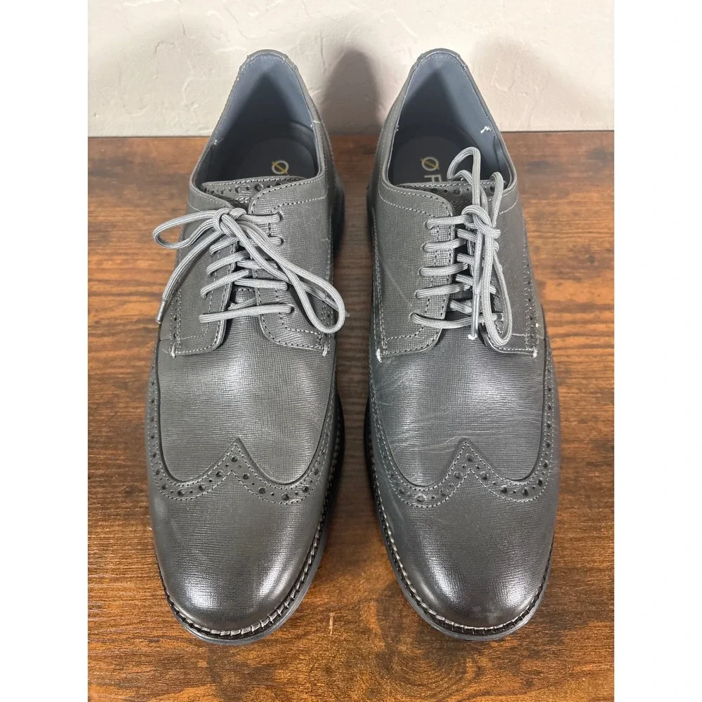 Cole Haan OriginalGrand Wingtip Oxford Mens 10.5M Grey Dress Shoes C38319